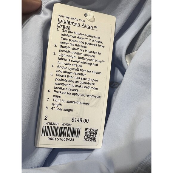 Lululemon Align Dress Windmill Blue WNDN Women's Size 2 NWT - Picture 5 of 5